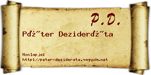 Péter Dezideráta névjegykártya