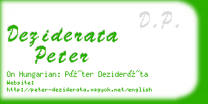 deziderata peter business card
